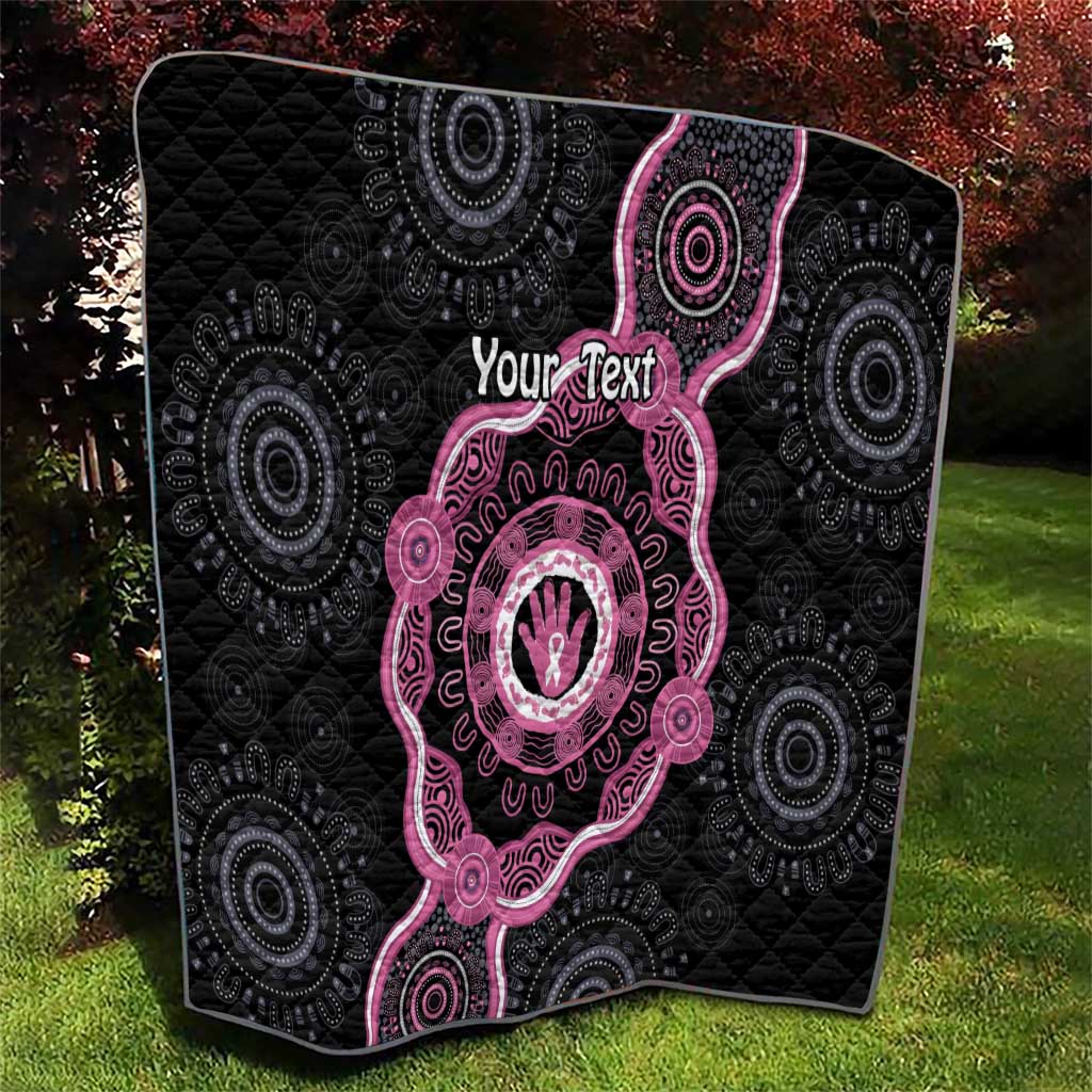 Personalised Australia Breast Cancer Quilt Brave Strong Aboriginal Art