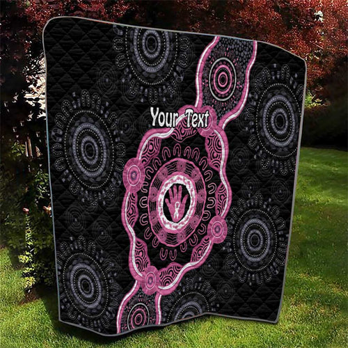 Personalised Australia Breast Cancer Quilt Brave Strong Aboriginal Art