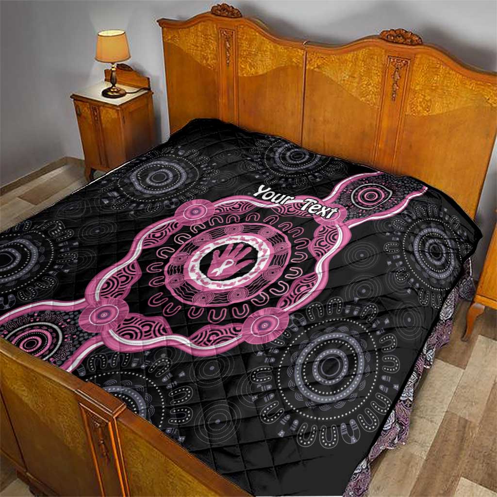 Personalised Australia Breast Cancer Quilt Brave Strong Aboriginal Art