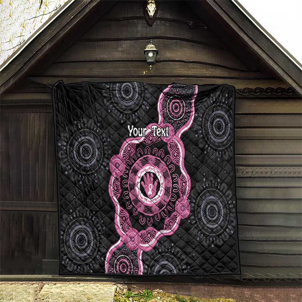 Personalised Australia Breast Cancer Quilt Brave Strong Aboriginal Art