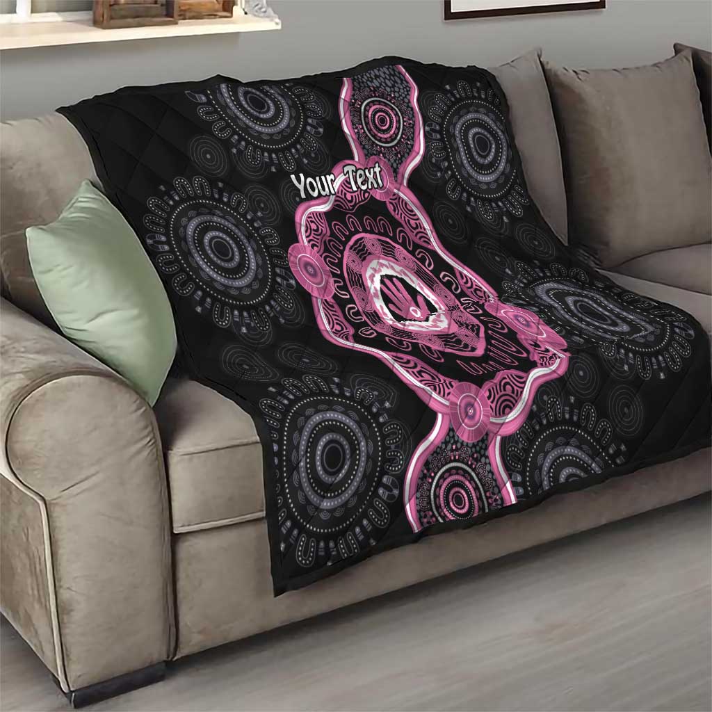 Personalised Australia Breast Cancer Quilt Brave Strong Aboriginal Art