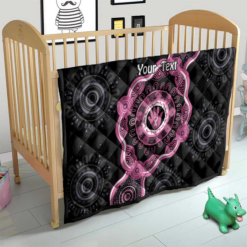 Personalised Australia Breast Cancer Quilt Brave Strong Aboriginal Art