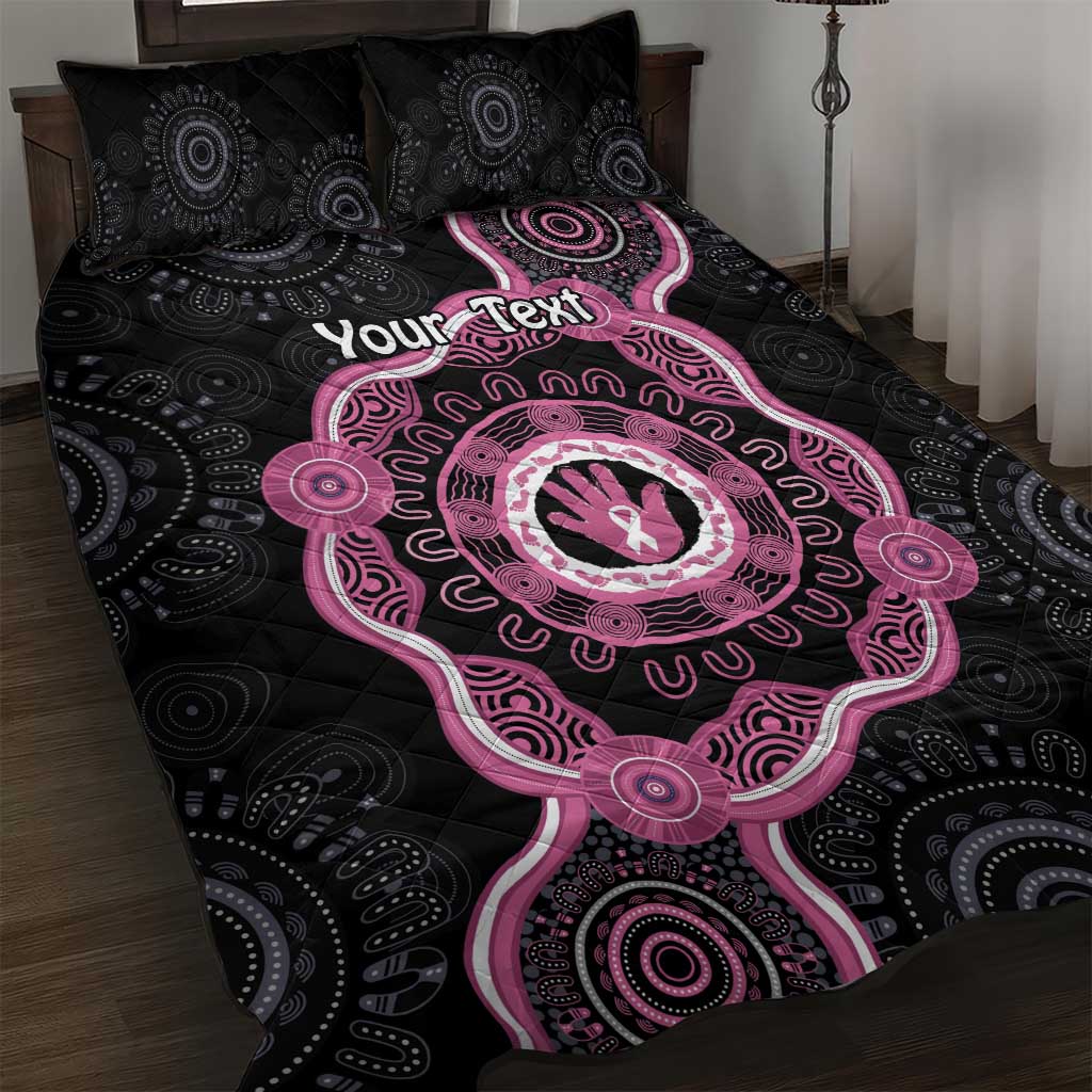 Personalised Australia Breast Cancer Quilt Bed Set Brave Strong Aboriginal Art
