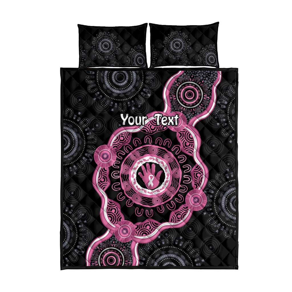 Personalised Australia Breast Cancer Quilt Bed Set Brave Strong Aboriginal Art