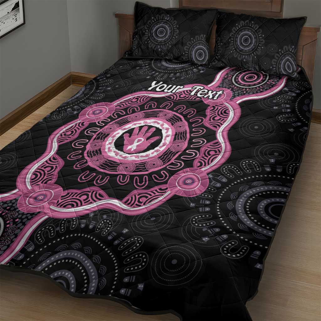 Personalised Australia Breast Cancer Quilt Bed Set Brave Strong Aboriginal Art