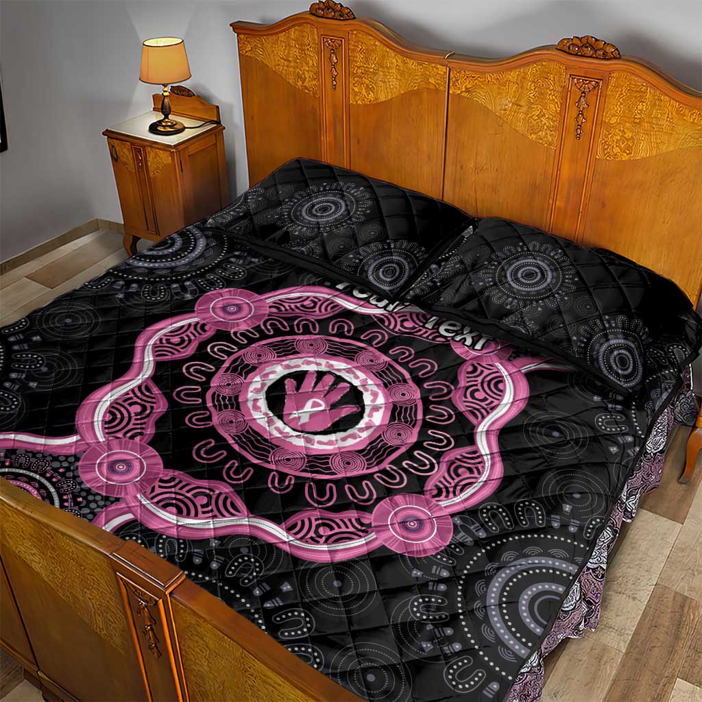Personalised Australia Breast Cancer Quilt Bed Set Brave Strong Aboriginal Art