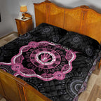 Personalised Australia Breast Cancer Quilt Bed Set Brave Strong Aboriginal Art
