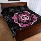 Personalised Australia Breast Cancer Quilt Bed Set Brave Strong Aboriginal Art