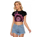Personalised Australia Breast Cancer Raglan Cropped T Shirt Brave Strong Aboriginal Art