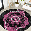 Personalised Australia Breast Cancer Round Carpet Brave Strong Aboriginal Art