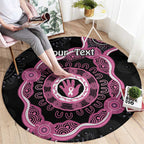 Personalised Australia Breast Cancer Round Carpet Brave Strong Aboriginal Art
