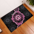 Personalised Australia Breast Cancer Rubber Doormat Brave Strong Aboriginal Art