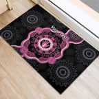 Personalised Australia Breast Cancer Rubber Doormat Brave Strong Aboriginal Art