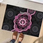 Personalised Australia Breast Cancer Rubber Doormat Brave Strong Aboriginal Art