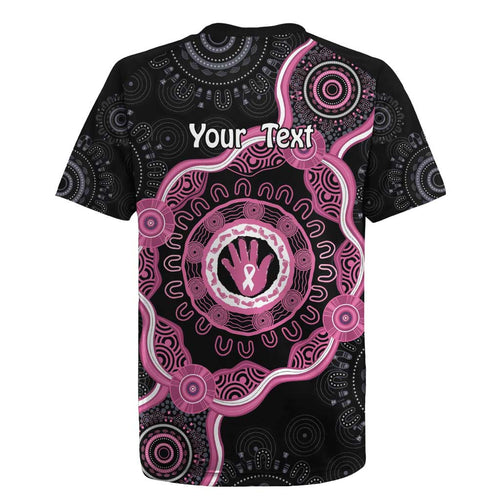 Personalised Australia Breast Cancer Rugby Jersey Brave Strong Aboriginal Art