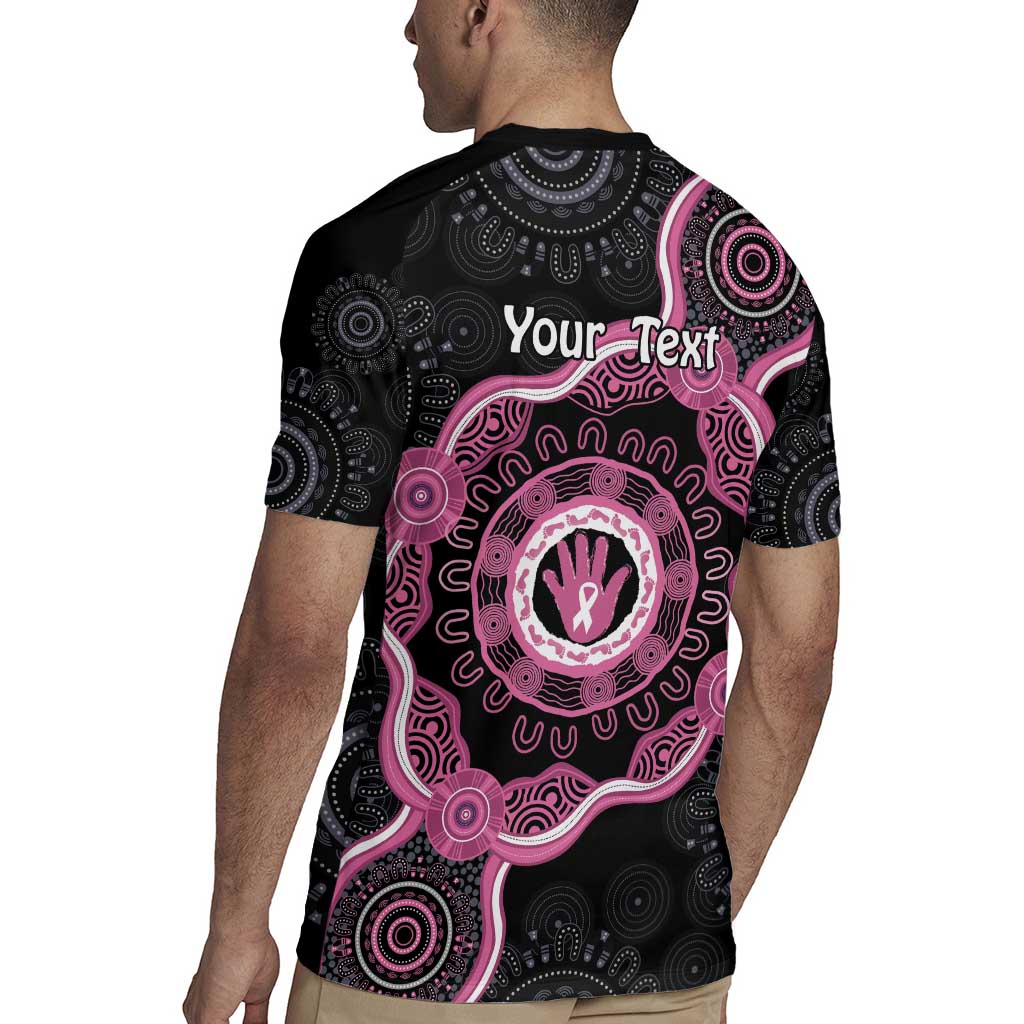 Personalised Australia Breast Cancer Rugby Jersey Brave Strong Aboriginal Art