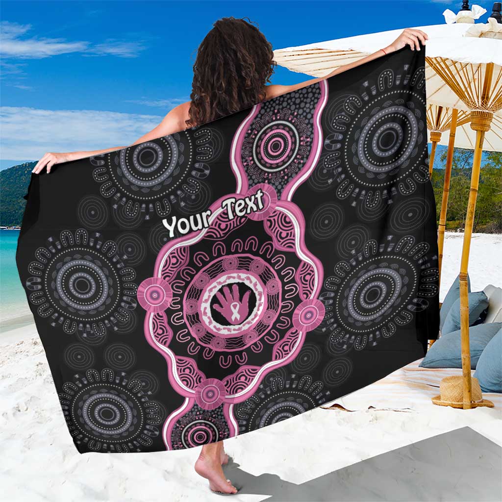 Personalised Australia Breast Cancer Sarong Brave Strong Aboriginal Art