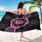 Personalised Australia Breast Cancer Sarong Brave Strong Aboriginal Art
