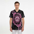 Personalised Australia Breast Cancer Scrub Top Brave Strong Aboriginal Art - Aussie Hoodie