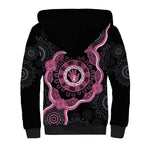 Personalised Australia Breast Cancer Sherpa Hoodie Brave Strong Aboriginal Art
