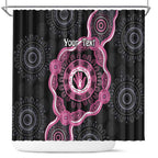 Personalised Australia Breast Cancer Shower Curtain Brave Strong Aboriginal Art