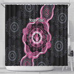 Personalised Australia Breast Cancer Shower Curtain Brave Strong Aboriginal Art