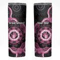 Personalised Australia Breast Cancer Skinny Tumbler Brave Strong Aboriginal Art