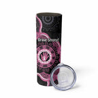 Personalised Australia Breast Cancer Skinny Tumbler Brave Strong Aboriginal Art