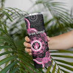 Personalised Australia Breast Cancer Skinny Tumbler Brave Strong Aboriginal Art