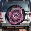 Personalised Australia Breast Cancer Spare Tire Cover Brave Strong Aboriginal Art