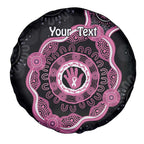 Personalised Australia Breast Cancer Spare Tire Cover Brave Strong Aboriginal Art