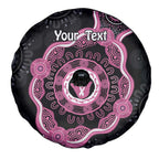 Personalised Australia Breast Cancer Spare Tire Cover Brave Strong Aboriginal Art