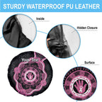 Personalised Australia Breast Cancer Spare Tire Cover Brave Strong Aboriginal Art