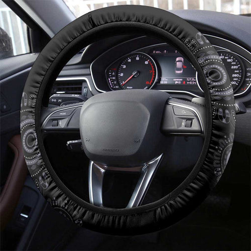 Australia Breast Cancer Steering Wheel Cover Brave Strong Aboriginal Art