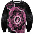 Personalised Australia Breast Cancer Sweatshirt Brave Strong Aboriginal Art