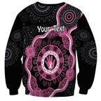 Personalised Australia Breast Cancer Sweatshirt Brave Strong Aboriginal Art
