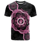 Personalised Australia Breast Cancer T Shirt Brave Strong Aboriginal Art