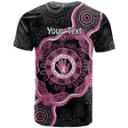 Personalised Australia Breast Cancer T Shirt Brave Strong Aboriginal Art