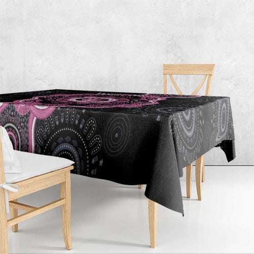 Personalised Australia Breast Cancer Tablecloth Brave Strong Aboriginal Art