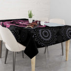 Personalised Australia Breast Cancer Tablecloth Brave Strong Aboriginal Art