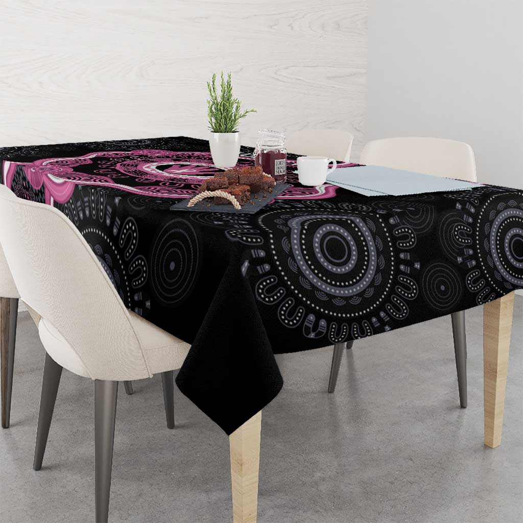Personalised Australia Breast Cancer Tablecloth Brave Strong Aboriginal Art