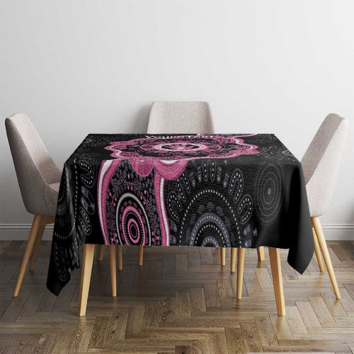 Personalised Australia Breast Cancer Tablecloth Brave Strong Aboriginal Art