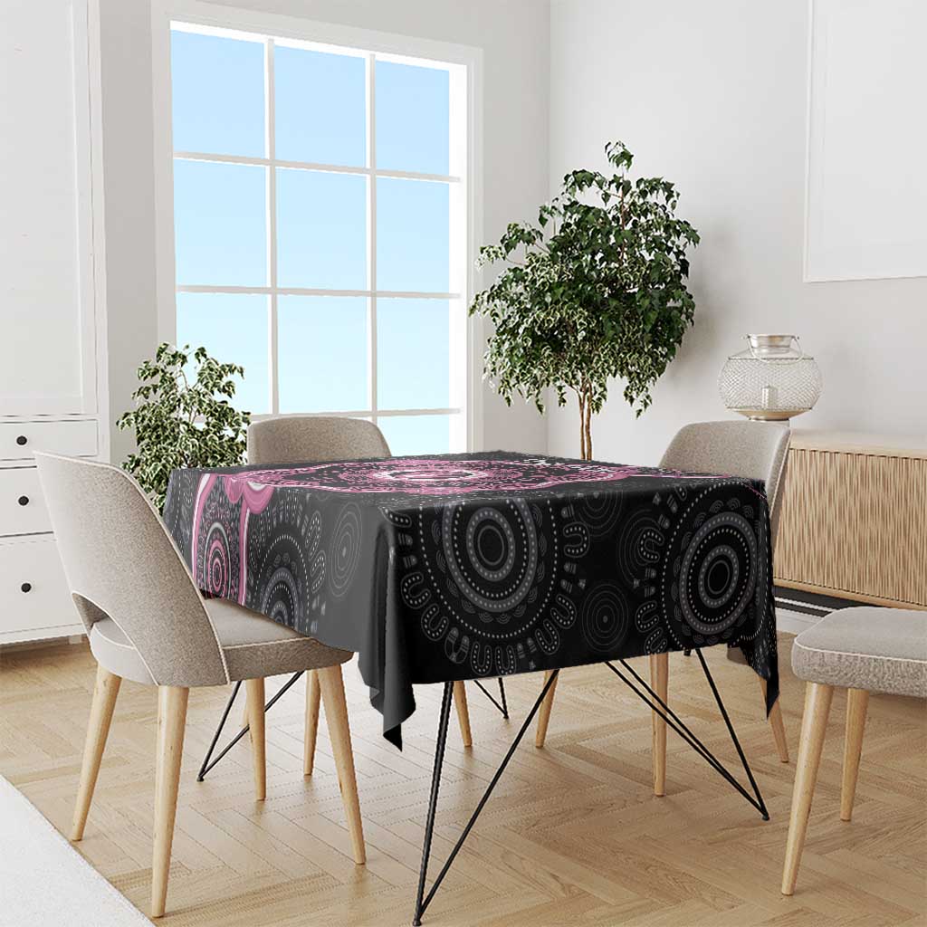 Personalised Australia Breast Cancer Tablecloth Brave Strong Aboriginal Art