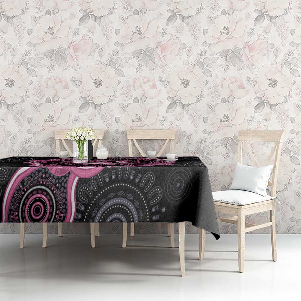 Personalised Australia Breast Cancer Tablecloth Brave Strong Aboriginal Art