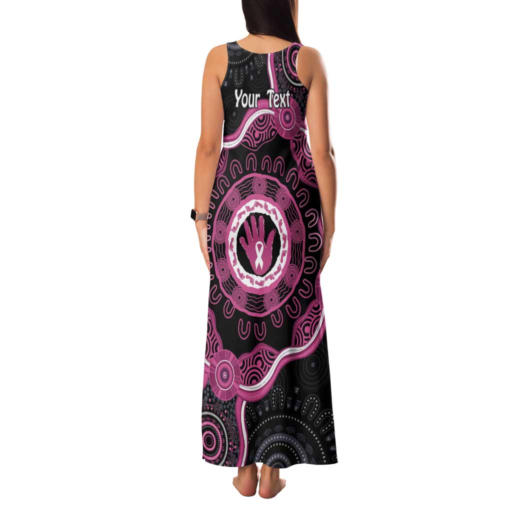Personalised Australia Breast Cancer Tank Maxi Dress Brave Strong Aboriginal Art