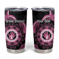Personalised Australia Breast Cancer Tumbler Cup Brave Strong Aboriginal Art