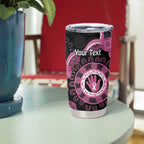 Personalised Australia Breast Cancer Tumbler Cup Brave Strong Aboriginal Art