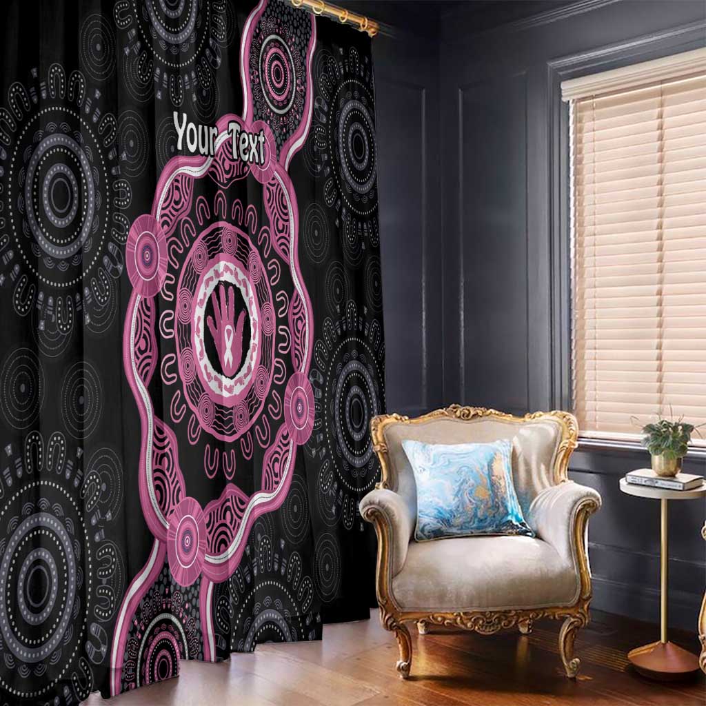 Personalised Australia Breast Cancer Window Curtain Brave Strong Aboriginal Art