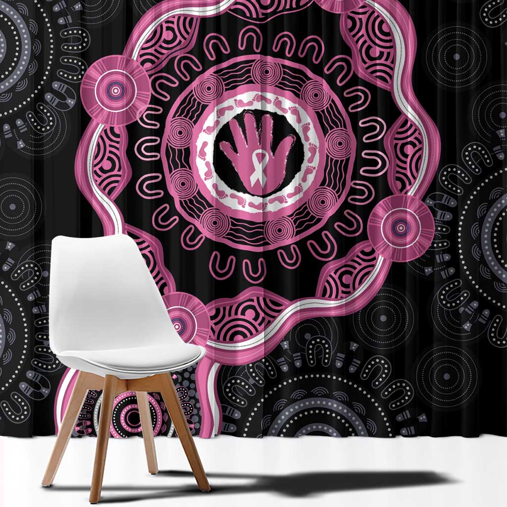 Personalised Australia Breast Cancer Window Curtain Brave Strong Aboriginal Art