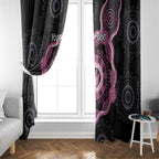 Personalised Australia Breast Cancer Window Curtain Brave Strong Aboriginal Art